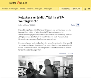 orf.at: Kotaskova verteidigt Titel