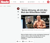 Heute: Keine Ahnung, ob ich den Mut der Klitschkos hätte