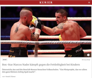 Kurier: Box-Star Marcos Nader kämpft gegen die Fettleibigkeit bei Kindern