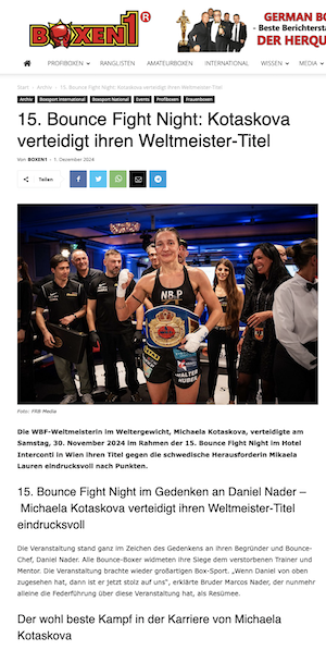 boxen1.com: Kotaskova verteidigt Titel