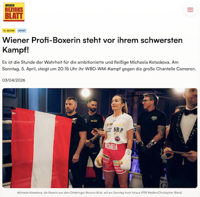 BZ-Blatt: Wiener Profi-Boxerin steht vor ihrem schwersten Kampf!