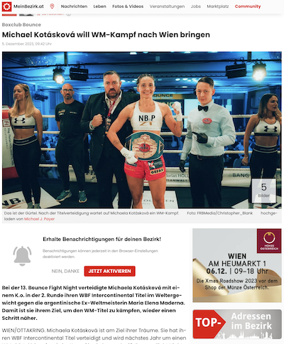 BZ:  Michael Kotásková will WM-Kampf nach Wien bringen 