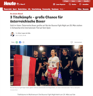 heute.at: 3 Titelkämpfe – große Chance für österreichische Boxer