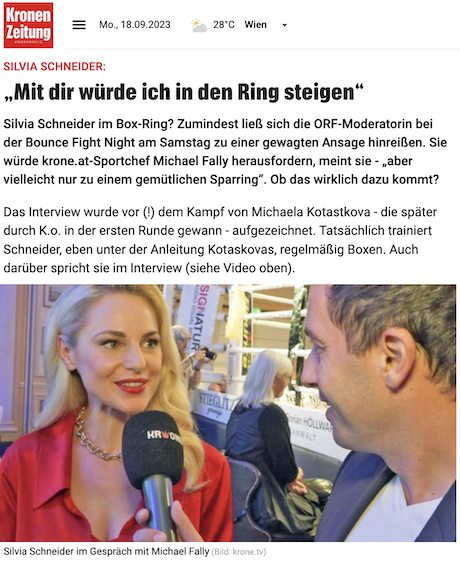 Krone.at: Mit dir würde ich in den Ring steigen