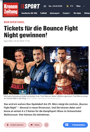 krone.at: Tickets für die Bounce Fight Night gewinnen!