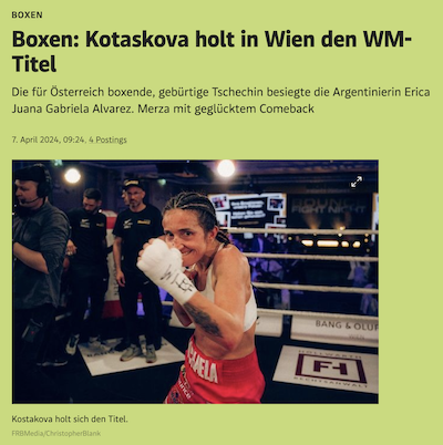 standrad.at: Kotaskova holt in Wien den WM-Titel