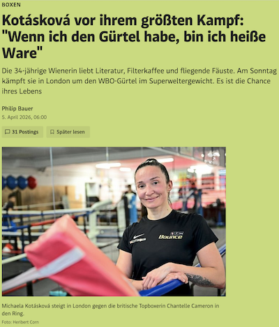  standrd.at: Boxen Kotásková vor ihrem größten Kampf: "Wenn ich den Gürtel habe, bin ich heiße