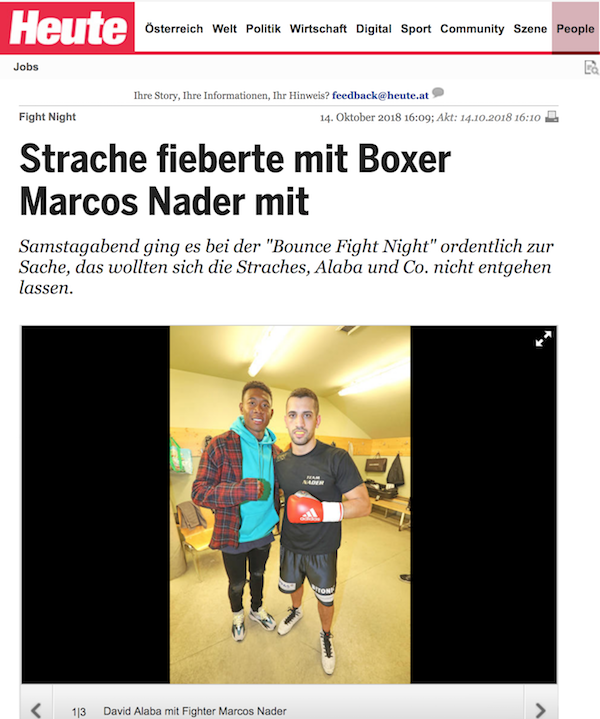Heute: Strache fieberte mit Boxer Marcos Nader