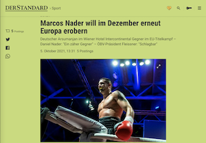 Der Standard: Marcos Nader will im Dezember erneut Europa erobern