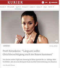 Kurier: Profi Kotaskova: "Langsam sollte Gleichberechtigung auch im Boxen kommen"