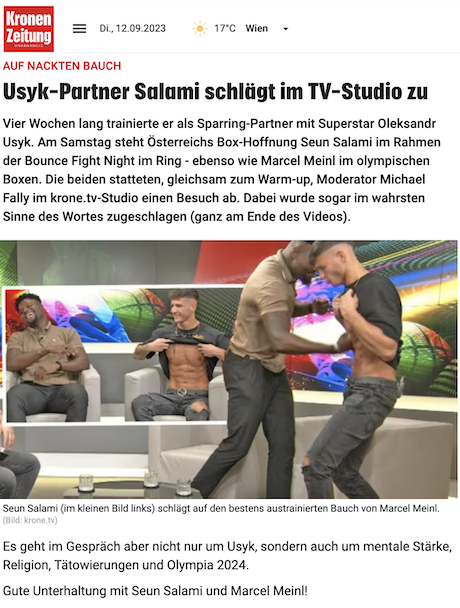 Krone.at: Salami schlägt im TV-Studio zu