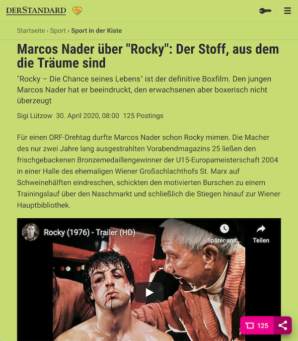 standard.at: Marcos Nader über Rocky